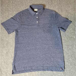 Faherty Polo Shirt Men's Size L Short Sleeve Luxe Blue Heather Performance Light